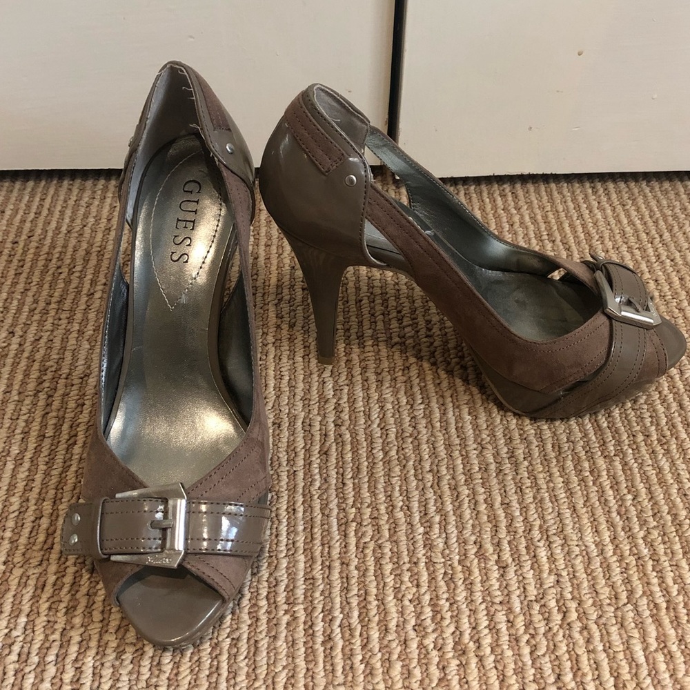 GUESS Platform Heels with Buckle
